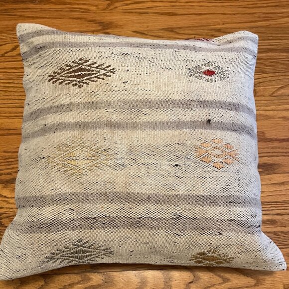 Vintage Turkish Kilim Pillow with Insert - Picture 5 of 5